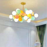 Modern Opal Glass Chandelier for Living Room, Anti-Glare