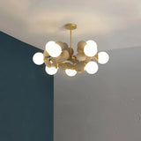 Modern Opal Glass Chandelier for Living Room, Anti-Glare