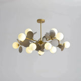 Modern Opal Glass Chandelier for Living Room, Anti-Glare