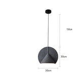 Light Grey Pendant Light In Modern Resin Sphere