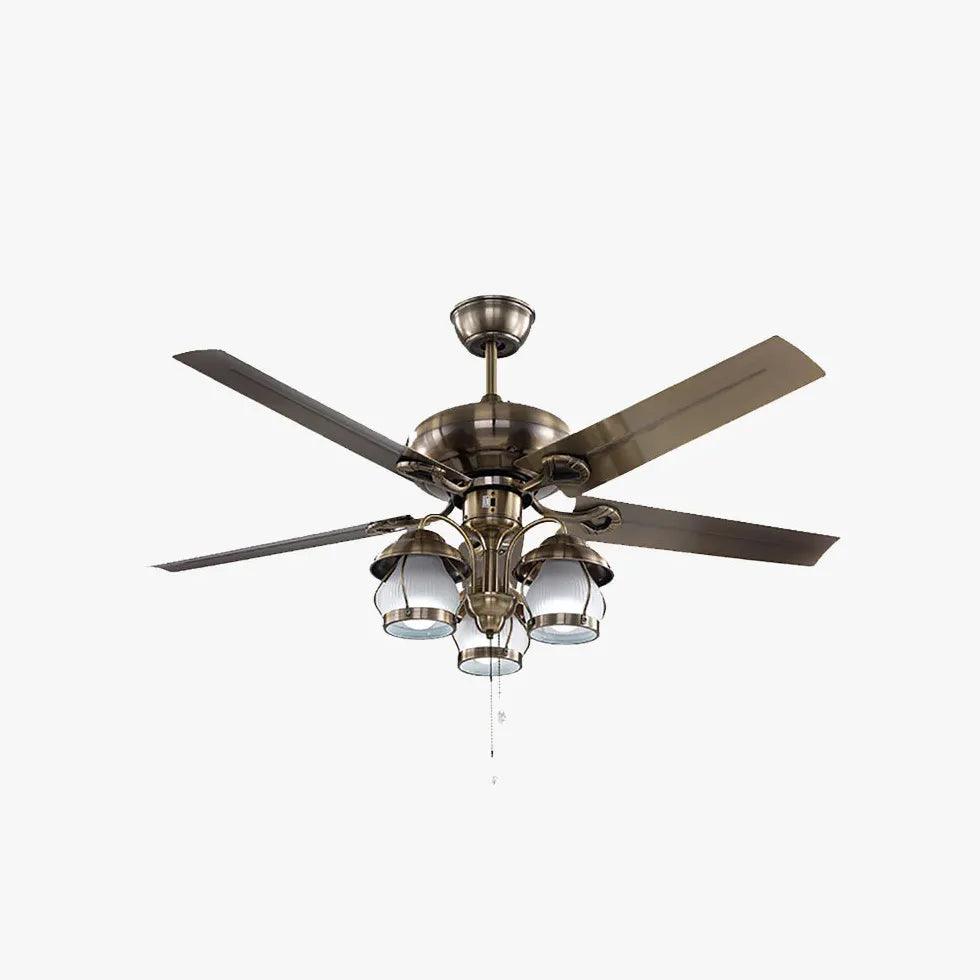 Zipper Switch Vintage Metal Fan Light - Clowas