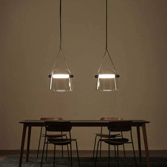 Glass Dining Room Pendant Lights for Softer Table Glow