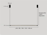 Linear Black Pendant Light Minimalist Dimmable Metal for Dining Room