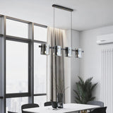 Rectangular Glass Dining Room Brass Pendant Light - Clowas