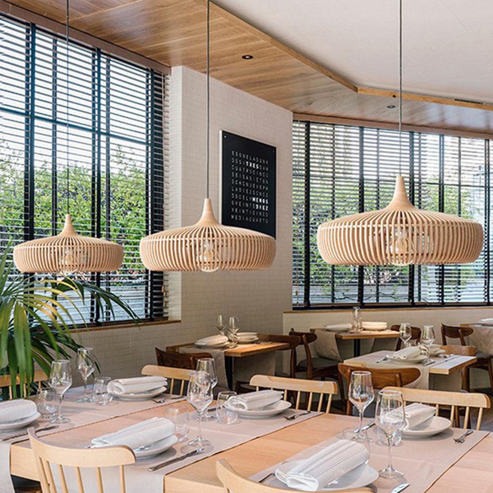 Wooden Pendant Lighting Japanese Rustic Bar