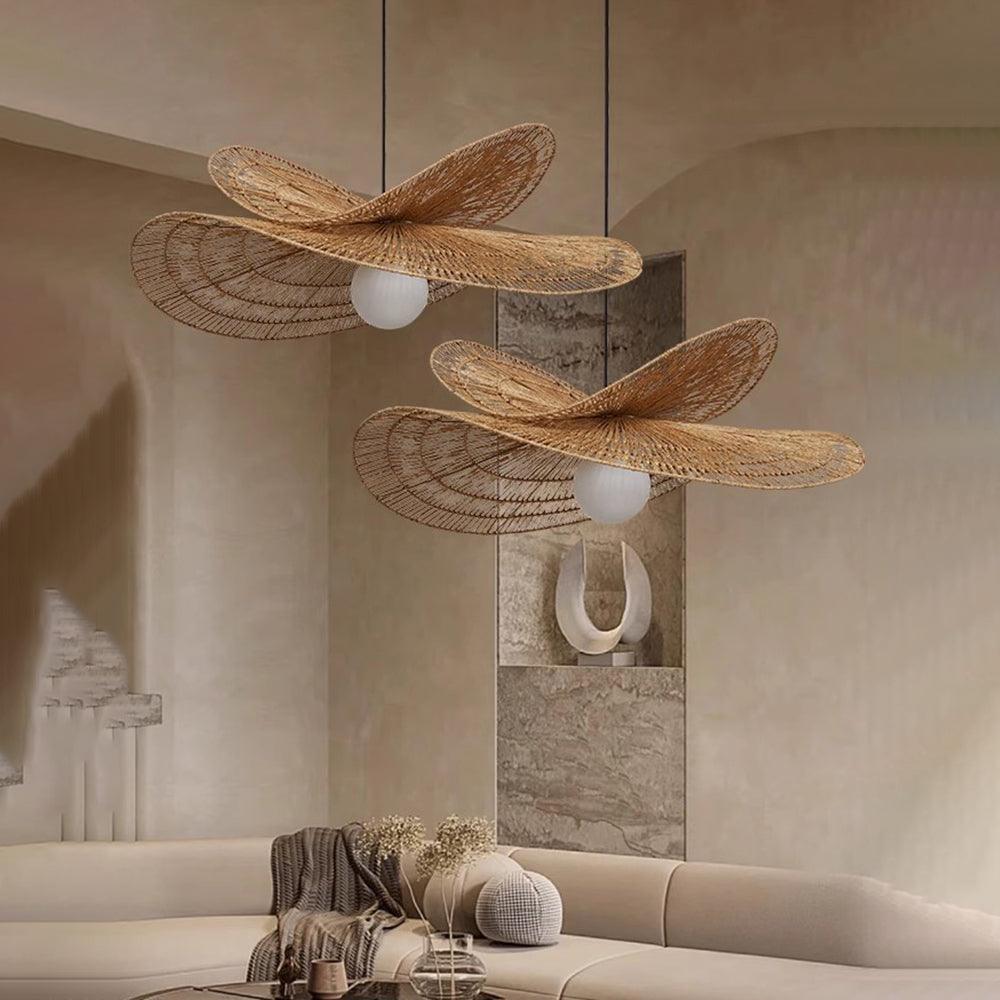Southeast Asian Woven Rattan Pendant Light