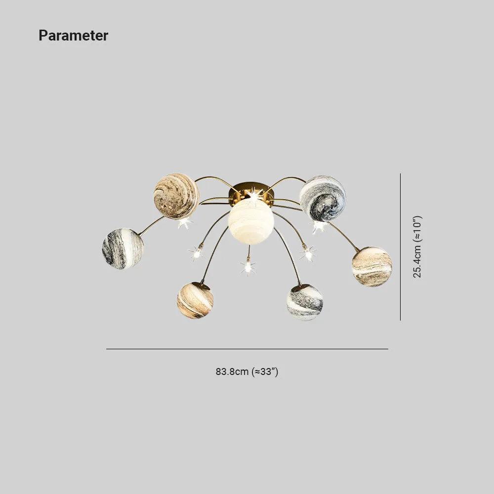 Planetary Sphere Glass Bedroom Ceiling Light - Clowas