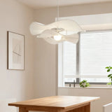 White Lotus Leaf Fabric Pendant Light for Dining Room