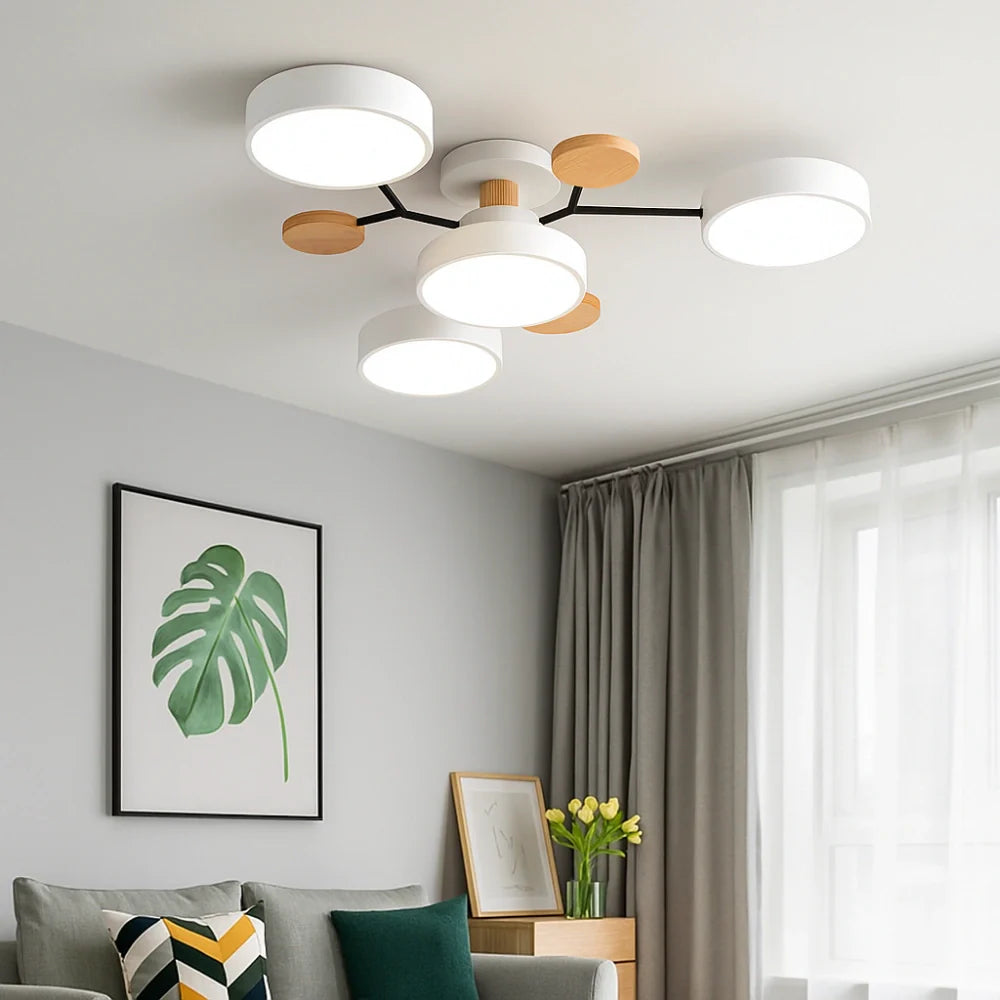 Nordic Style Disc LED Ceiling Light Dimmable Metal for Living Room
