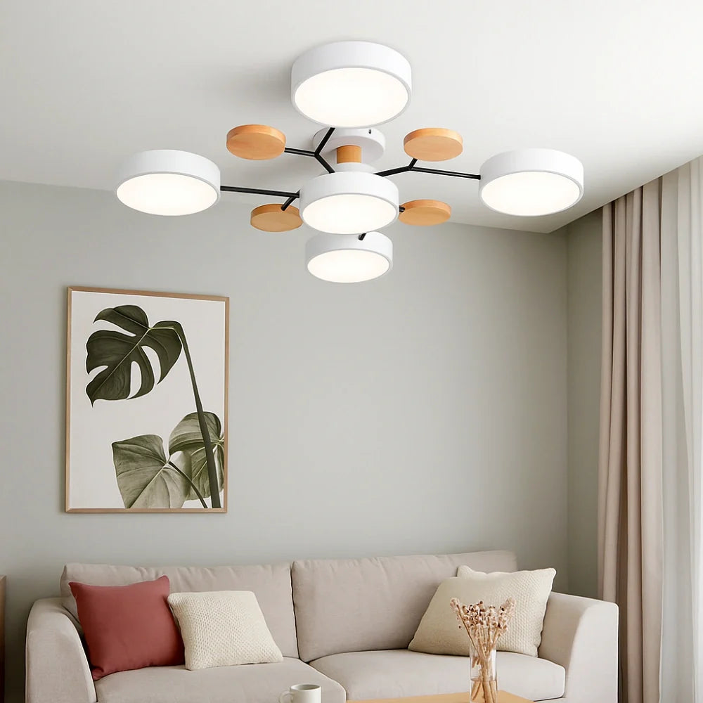 Nordic Style Disc LED Ceiling Light Dimmable Metal for Living Room