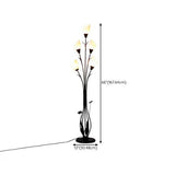 Flower-Shaped Shade Black Metal Floor Lamp - Clowas