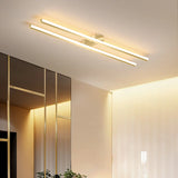 Minimalist Linear Semi Flush Ceiling Light LED Metal for Hallway