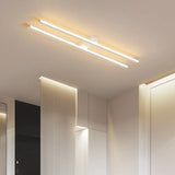 Minimalist Linear Semi Flush Ceiling Light LED Metal for Hallway
