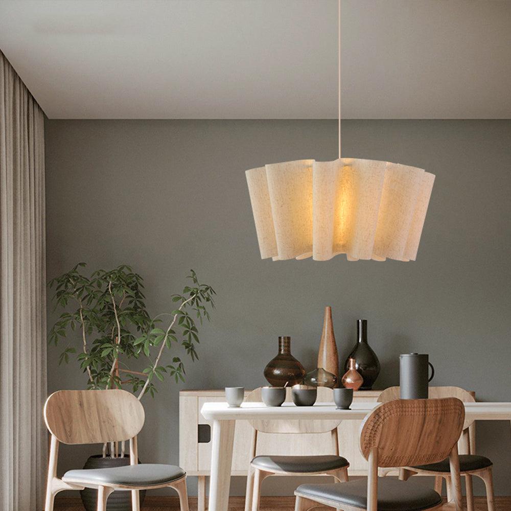 Japanese Pendant Light with Fabric Shade