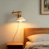 Vintage Wood Wall Light Adjustable for Bedroom, Anti-Glare