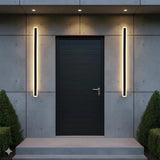 Outdoor Black Linear Wall Light Waterproof Motion Sensor for Porch