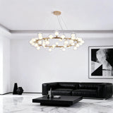 Modern Bubble Chandelier Gold Glass Dimmable for Living Room