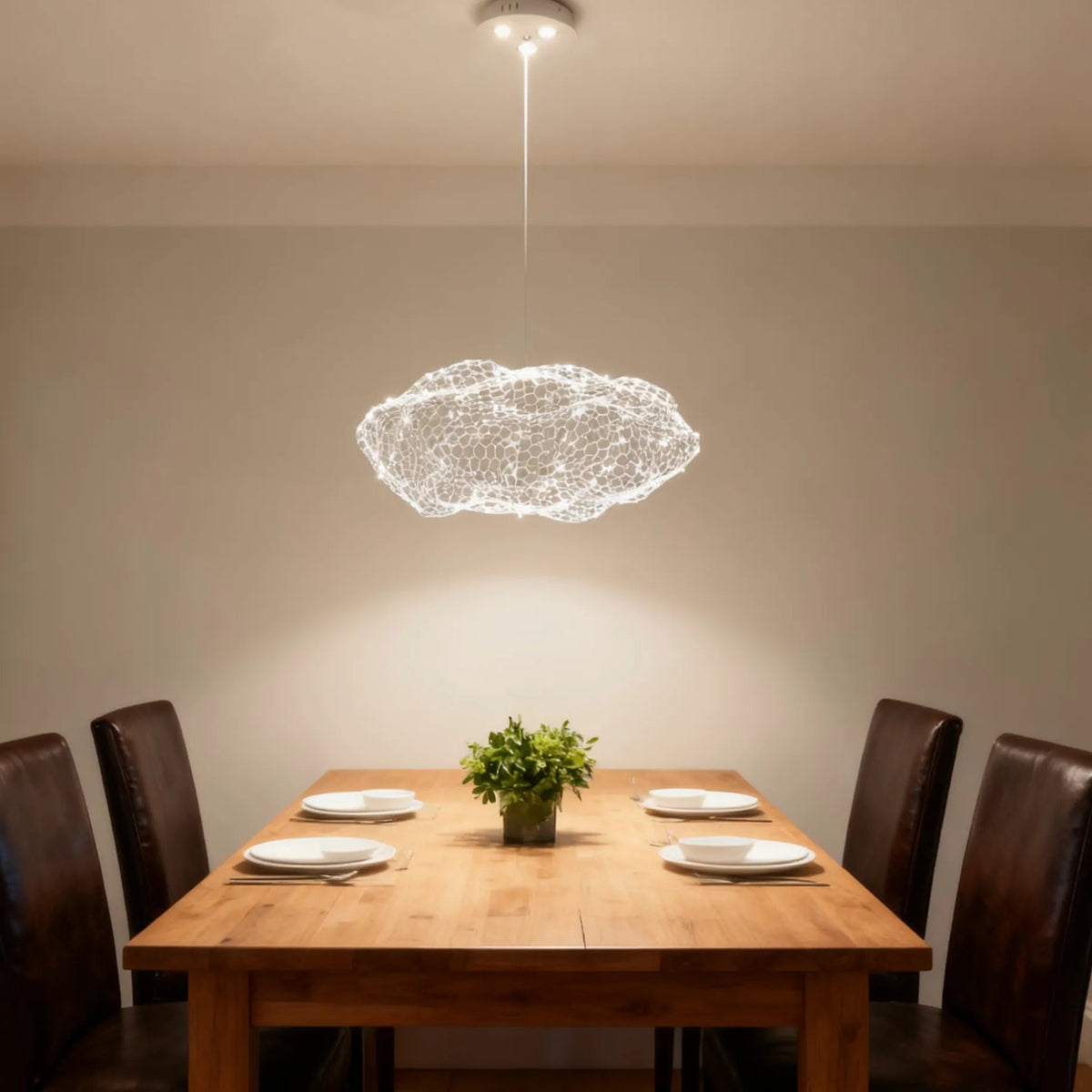 Modern Energy-saving Cloud Pendant Light With Wire Mesh