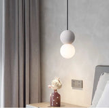 Nordic Double Globe Terrazzo Bedside Pendant Lighting