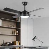 Industrial Matte Black Silent Ceiling Fan with Light