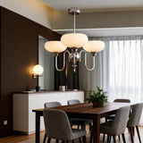 Mid-Century Glass Persimmon Chandelier for Dining Room