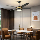 Modern Ceiling Light with Fan Quiet Metal for Living Room