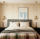 Globe Handmade Glass Pendant Light with Iron Ring for Bedside