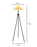 Pleated Fabric Shade Tripod Lamp Floor