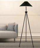Pleated Fabric Shade Tripod Lamp Floor