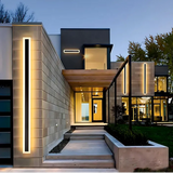 Outdoor Black Linear Wall Light Waterproof Motion Sensor for Porch