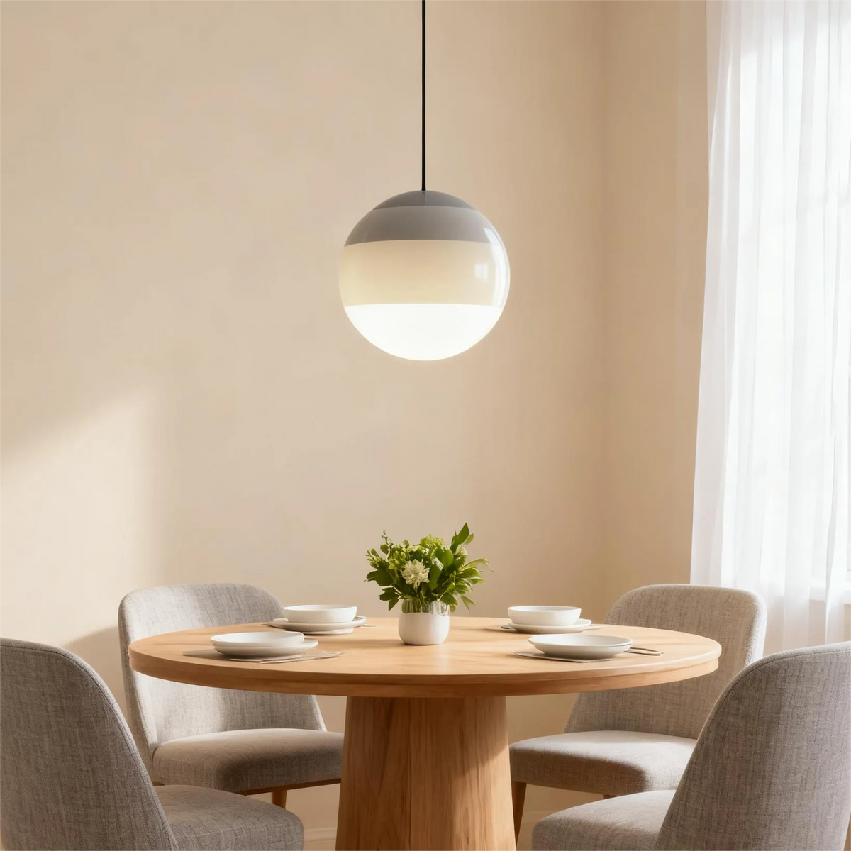 Colour Gradient spherical Glass Pendant Light for Restaurant