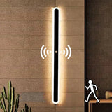 Minimalist Black Long Wall Mounted Light Dimmable Motion Sensor for Hallway