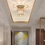 Modern Hallway Semi Flush Ceiling Light Crystal LED