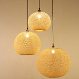 Contemporary Chinese Rattan Pendant Lighting For Staircase