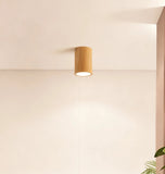 Nordic Cylindrical Wooden Ceiling Lighting for Hallway