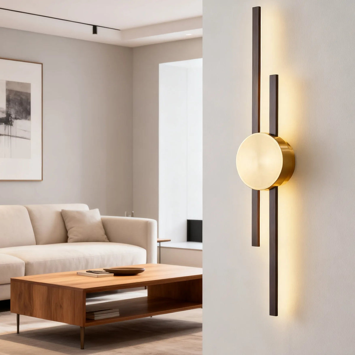 Decorative Eye-friendly Multi-Line Copper Wall Light for Living Room