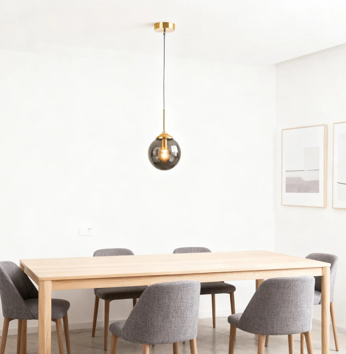 Nordic Globe Hand-blown Glass Pendant Light for Dining Room