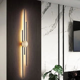 Decorative Eye-friendly Multi-Line Copper Wall Light for Living Room
