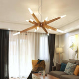 Asymmetrical Wooden Pendant Lights for Dining Table