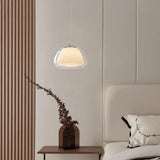 Cream Glass Pendant Lights for Kitchen Island