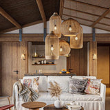 Chinese Zen Rattan Ceiling Light Pendants for Bedroom