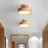 Nordic Hallway Round Led Semi Flush Ceiling Light