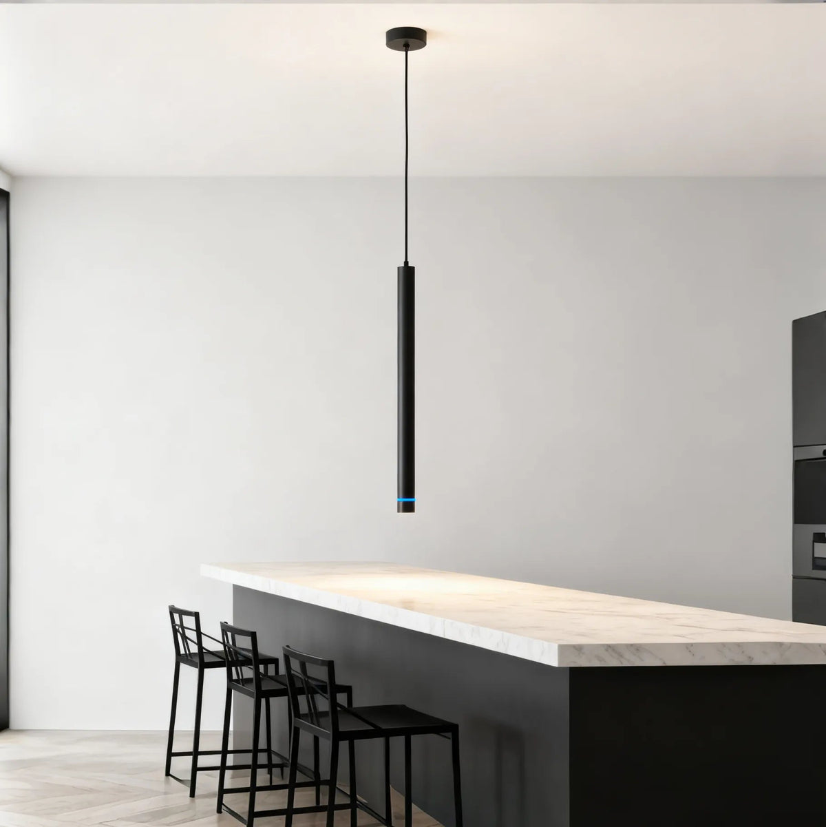 Black Bar Pendant Light Dimmable Minimalist Design for Kitchen Island