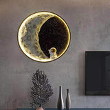 Space Black And White Round Decorative LED Wall Lamp - Clowas