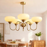 Mid-Century Glass Persimmon Chandelier for Dining Room