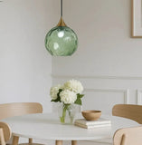 Nordic Multi-Coloured Water Ripple Glass Globe Pendant Light