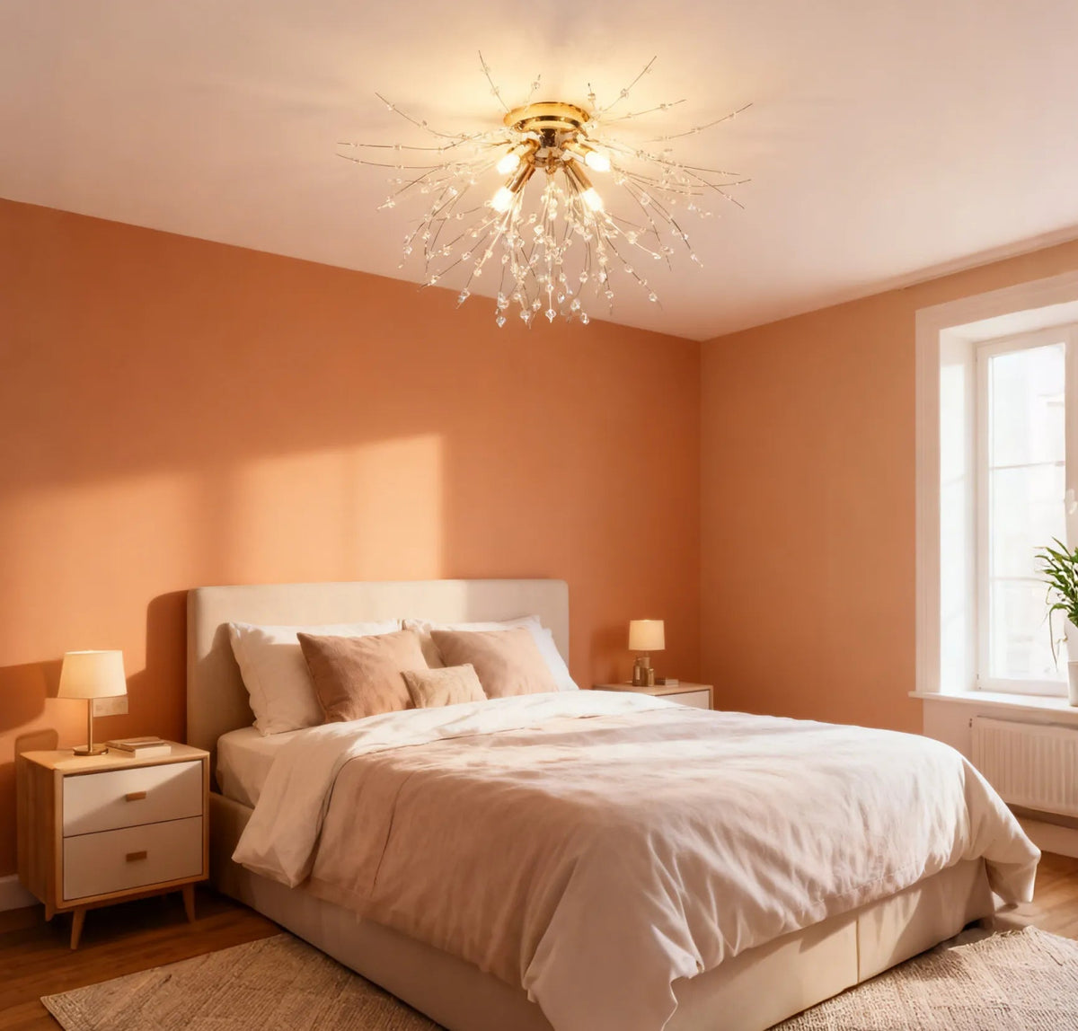 Premium Dandelion Crystal Ceiling Light for Bedroom