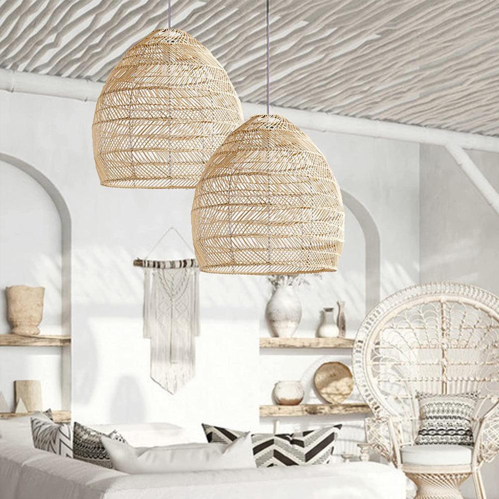 Japanese Wabi-Sabi Rattan Pendant Living Room Lighting