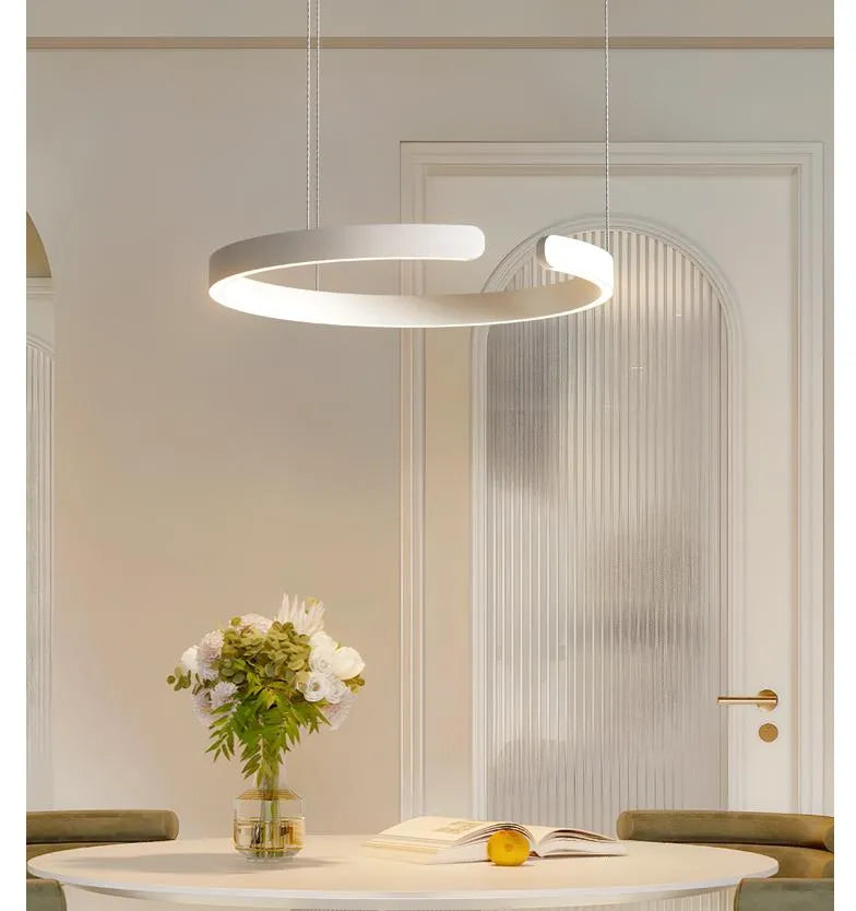 Modern Ring Pendant Light Metal Dimmable for Dining Rooms