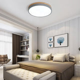 Nordic Circular Wooden Ceiling Lights for Bedroom